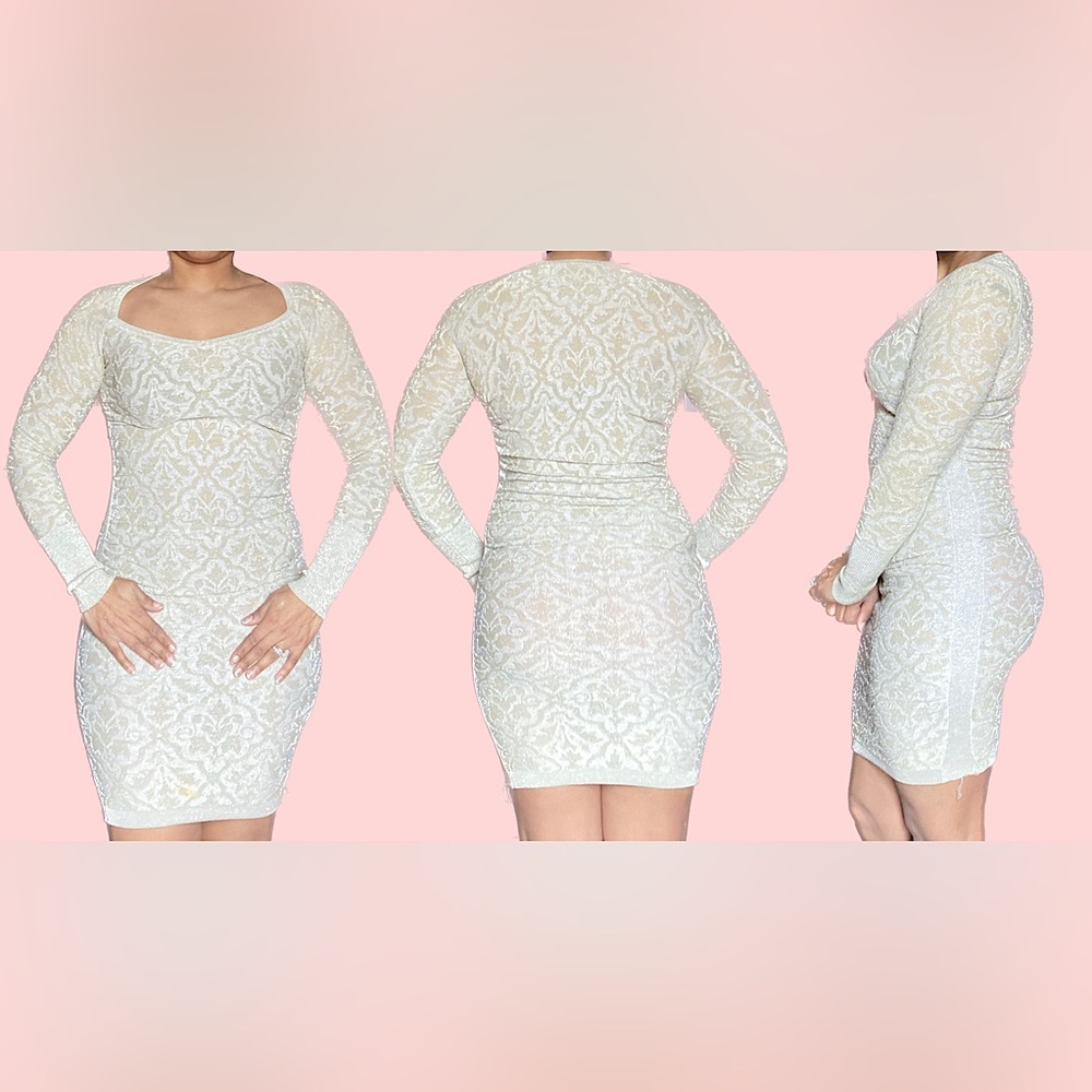 Womens Scoop-Neck Ribbed Sweater Dress